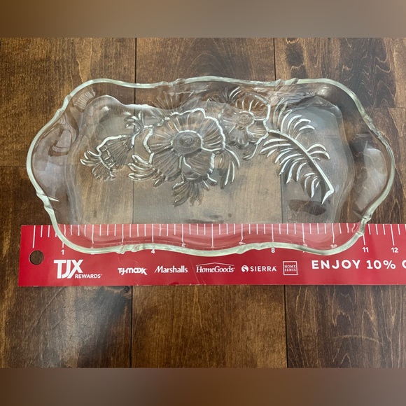 Rectangular Glass Tray with Flowers - Picture 5 of 7